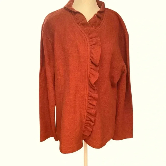Evan Picone Sweaters - Vintage Evan Picone Women’s Snap Front Cardigan Sweater Size XL Rust 100% Wool